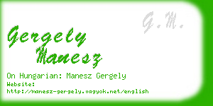 gergely manesz business card